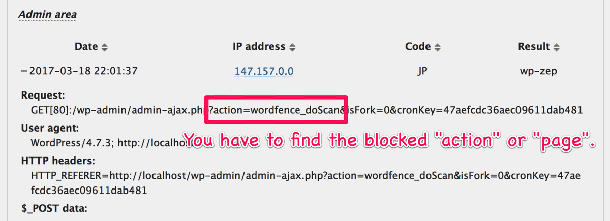 Blocked request in logs