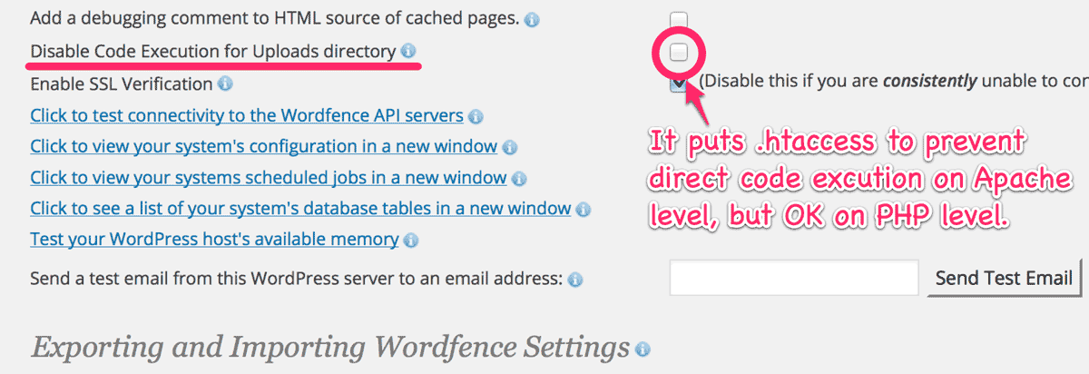 Wordfence Options